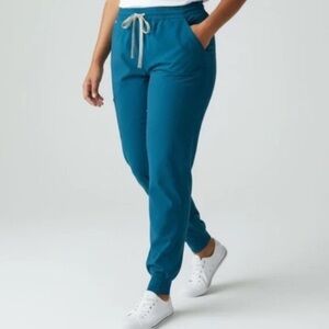 FIGS Zamora Scrub Jogger Pants XS High Waisted Pacific Blue Teal Medical